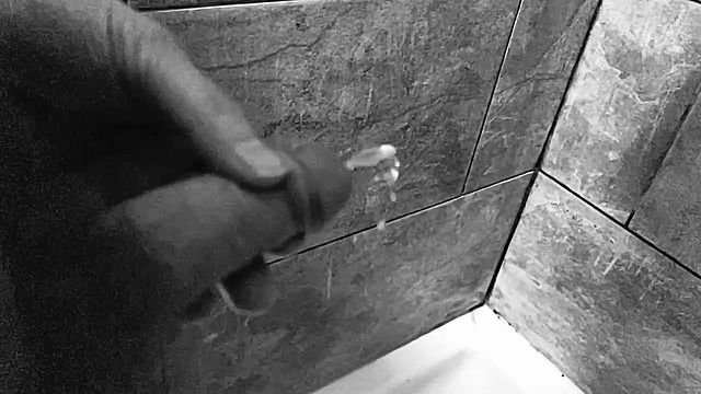 Take a piss in the shower with slo mo pee squirts